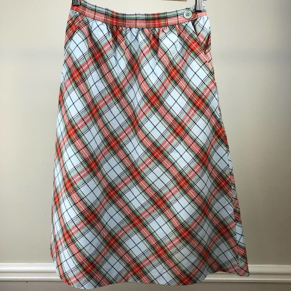 Vintage Plaid Skirt w/ POCKETS Union Label